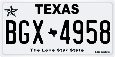 TX license plate BGX4958