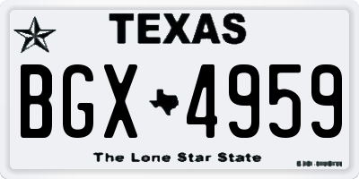 TX license plate BGX4959