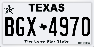 TX license plate BGX4970