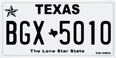 TX license plate BGX5010