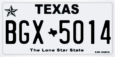 TX license plate BGX5014