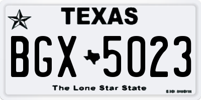 TX license plate BGX5023