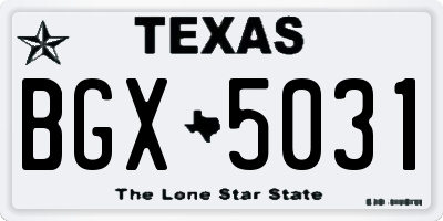 TX license plate BGX5031
