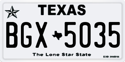 TX license plate BGX5035