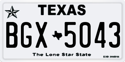 TX license plate BGX5043