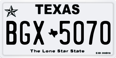 TX license plate BGX5070
