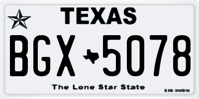 TX license plate BGX5078