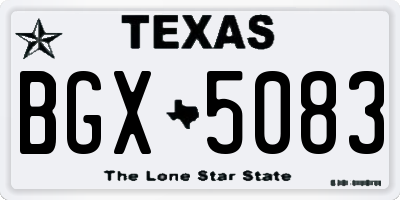 TX license plate BGX5083