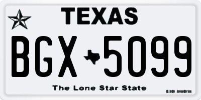 TX license plate BGX5099