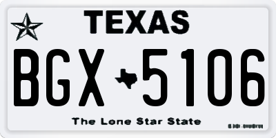 TX license plate BGX5106