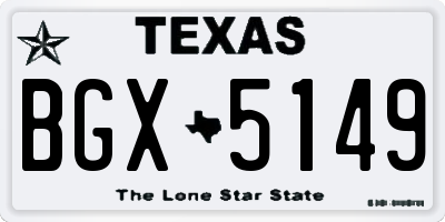 TX license plate BGX5149