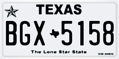 TX license plate BGX5158