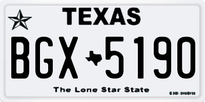 TX license plate BGX5190