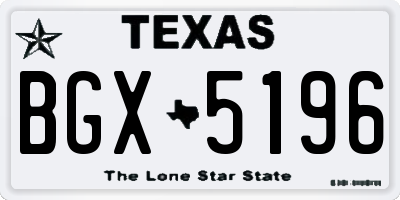 TX license plate BGX5196