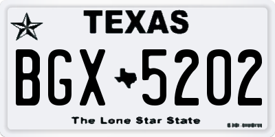 TX license plate BGX5202