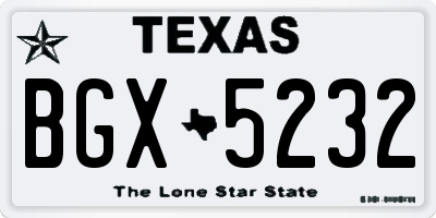 TX license plate BGX5232