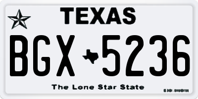 TX license plate BGX5236