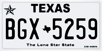 TX license plate BGX5259