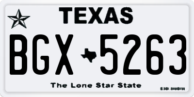 TX license plate BGX5263