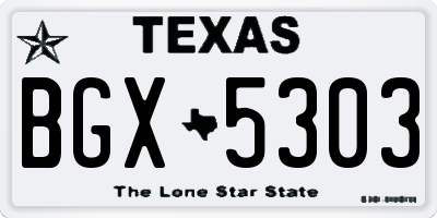 TX license plate BGX5303