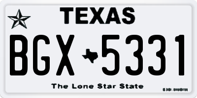 TX license plate BGX5331