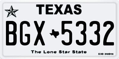 TX license plate BGX5332