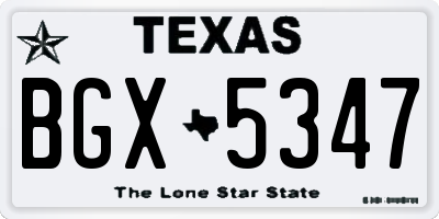 TX license plate BGX5347