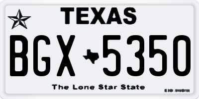 TX license plate BGX5350