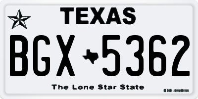 TX license plate BGX5362