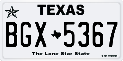 TX license plate BGX5367
