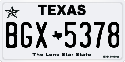 TX license plate BGX5378