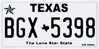 TX license plate BGX5398