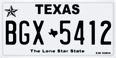 TX license plate BGX5412