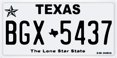 TX license plate BGX5437