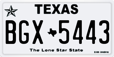 TX license plate BGX5443