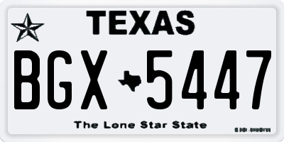 TX license plate BGX5447