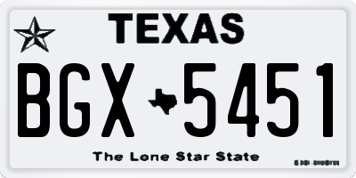 TX license plate BGX5451