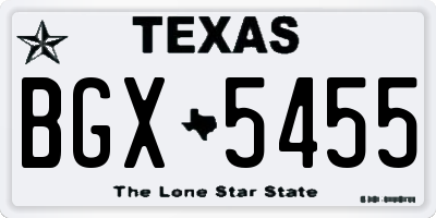 TX license plate BGX5455