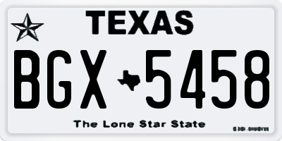 TX license plate BGX5458