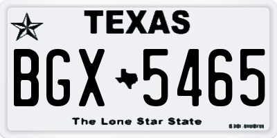 TX license plate BGX5465