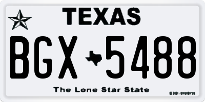 TX license plate BGX5488