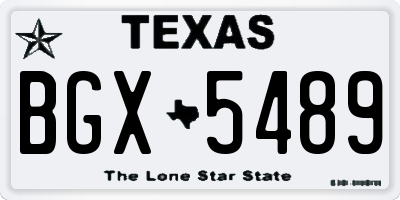 TX license plate BGX5489
