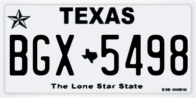 TX license plate BGX5498