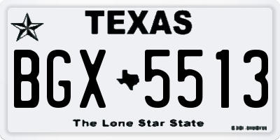 TX license plate BGX5513