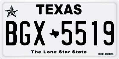 TX license plate BGX5519