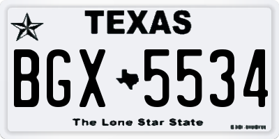 TX license plate BGX5534