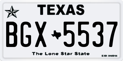 TX license plate BGX5537