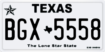 TX license plate BGX5558