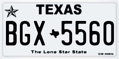 TX license plate BGX5560