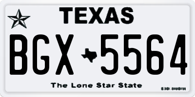 TX license plate BGX5564